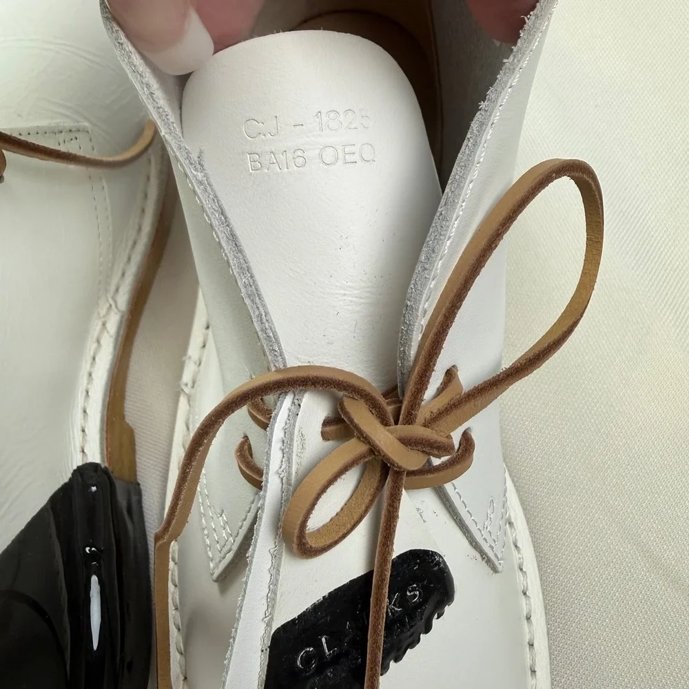 Clarks Originals Desert Boot White Black Dipped Patent Leather Chukka US 7M UK6G